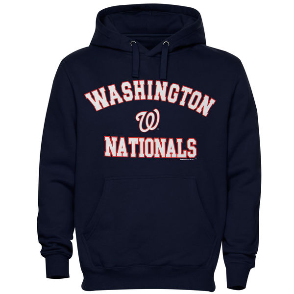 Men Washington Nationals Stitches Fastball Fleece Pullover Hoodie Navy Blue